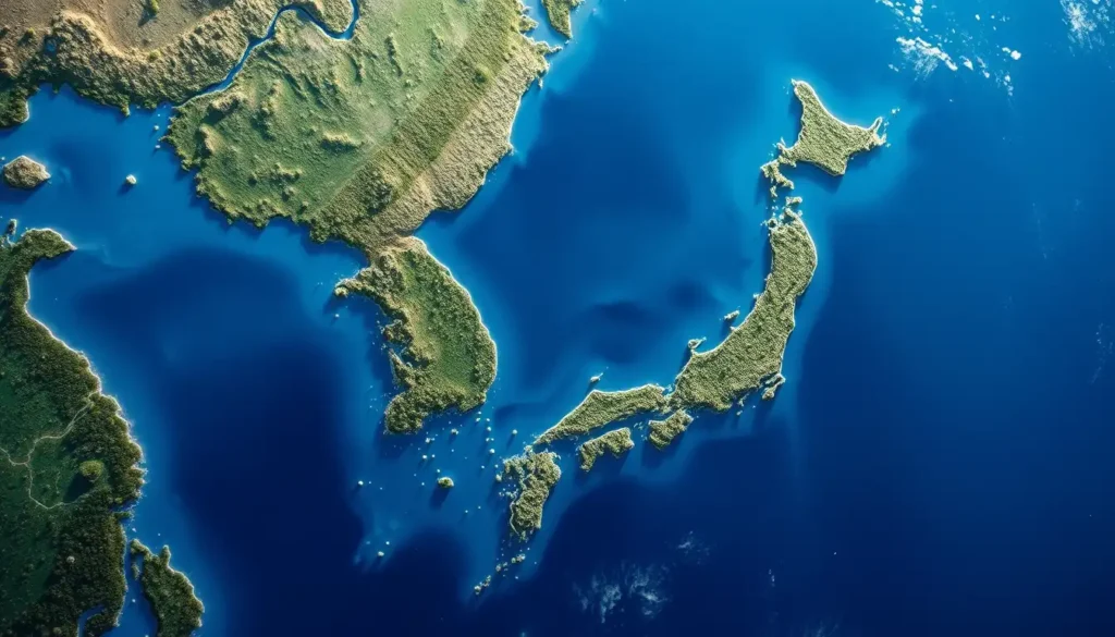 Map of the Korean Peninsula and the Japanese Archipelago